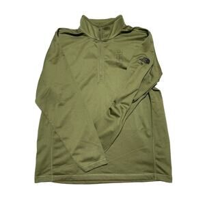 The North Face Sweater Mens Extra Large Green 1/4 Zip Pullover Speech Bubbles XL